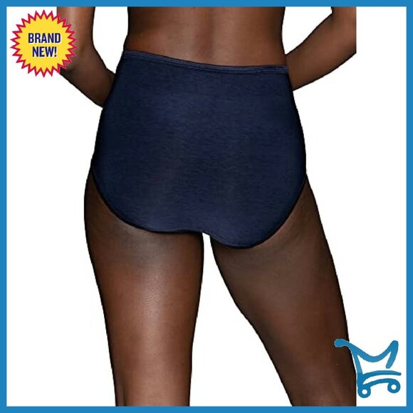 Silky Stretch Brief Panties with Satin Trim - Full Coverage Comfort - Picture 4 of 6